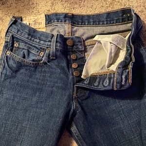 Hollister Co Button Fly Denim Blue Jeans Men